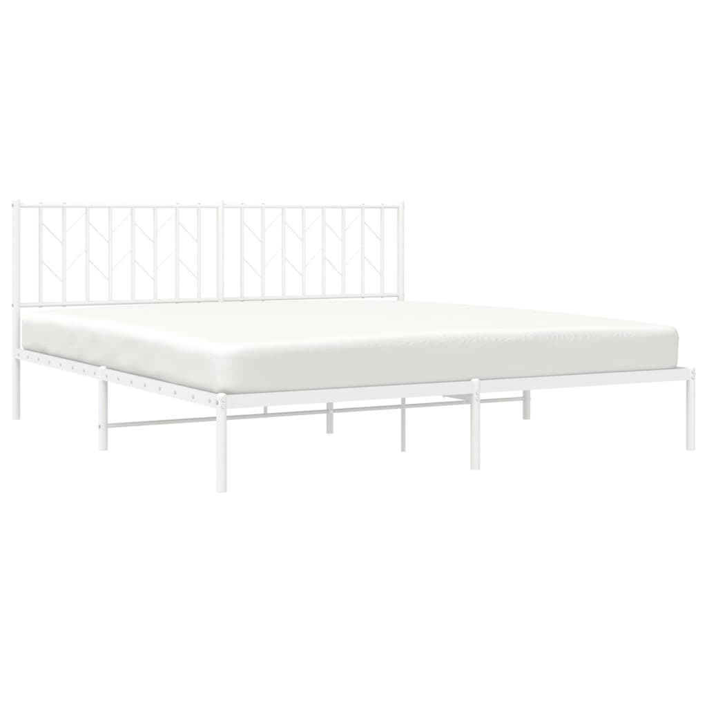 Giroletto con Testiera Metallo Bianco 183x213 cm | homemem39