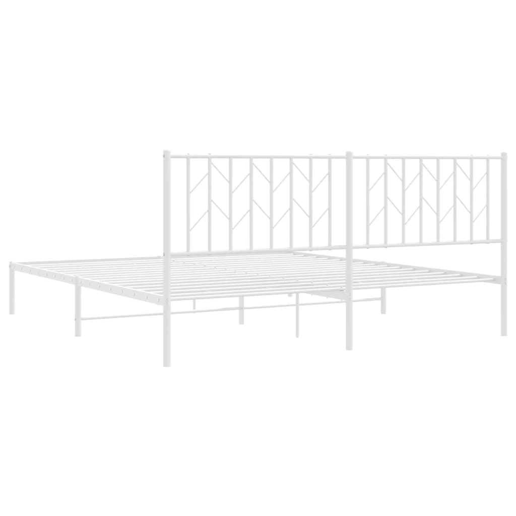 Giroletto con Testiera Metallo Bianco 183x213 cm | homemem39
