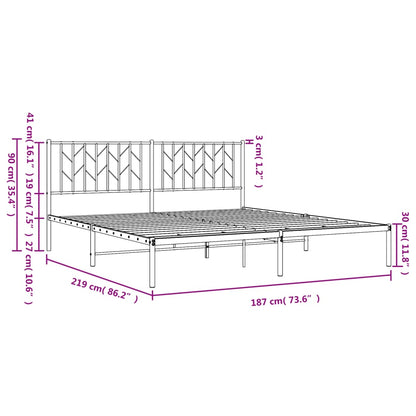 Giroletto con Testiera Metallo Bianco 183x213 cm | homemem39