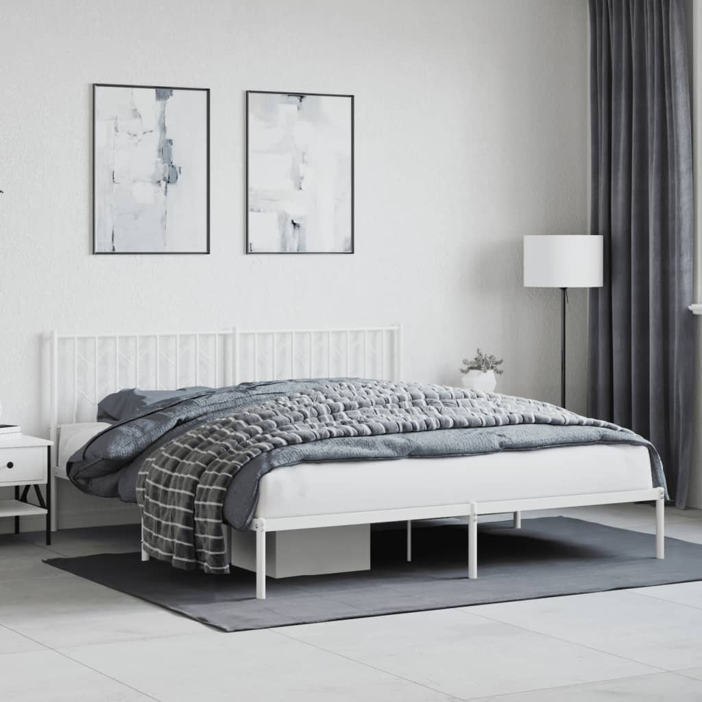 Giroletto con Testiera Metallo Bianco 183x213 cm | homemem39