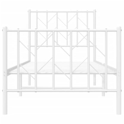 Giroletto con Testiera e Pediera Metallo Bianco 75x190 cm | homemem39