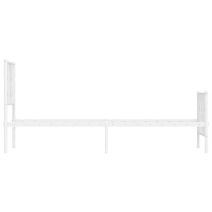 Giroletto con Testiera e Pediera Metallo Bianco 75x190 cm | homemem39