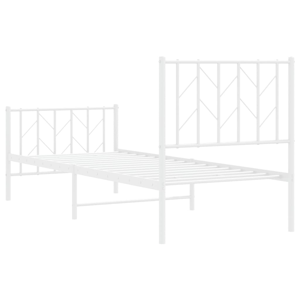 Giroletto con Testiera e Pediera Metallo Bianco 75x190 cm | homemem39