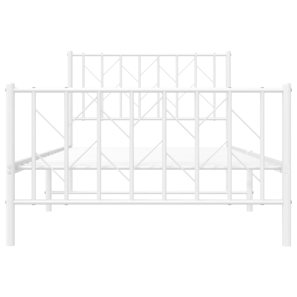 Giroletto con Testiera e Pediera Metallo Bianco 100x200 cm | homemem39