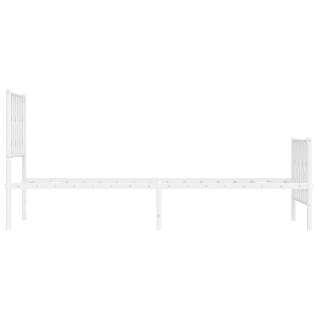 Giroletto con Testiera e Pediera Metallo Bianco 100x200 cm | homemem39