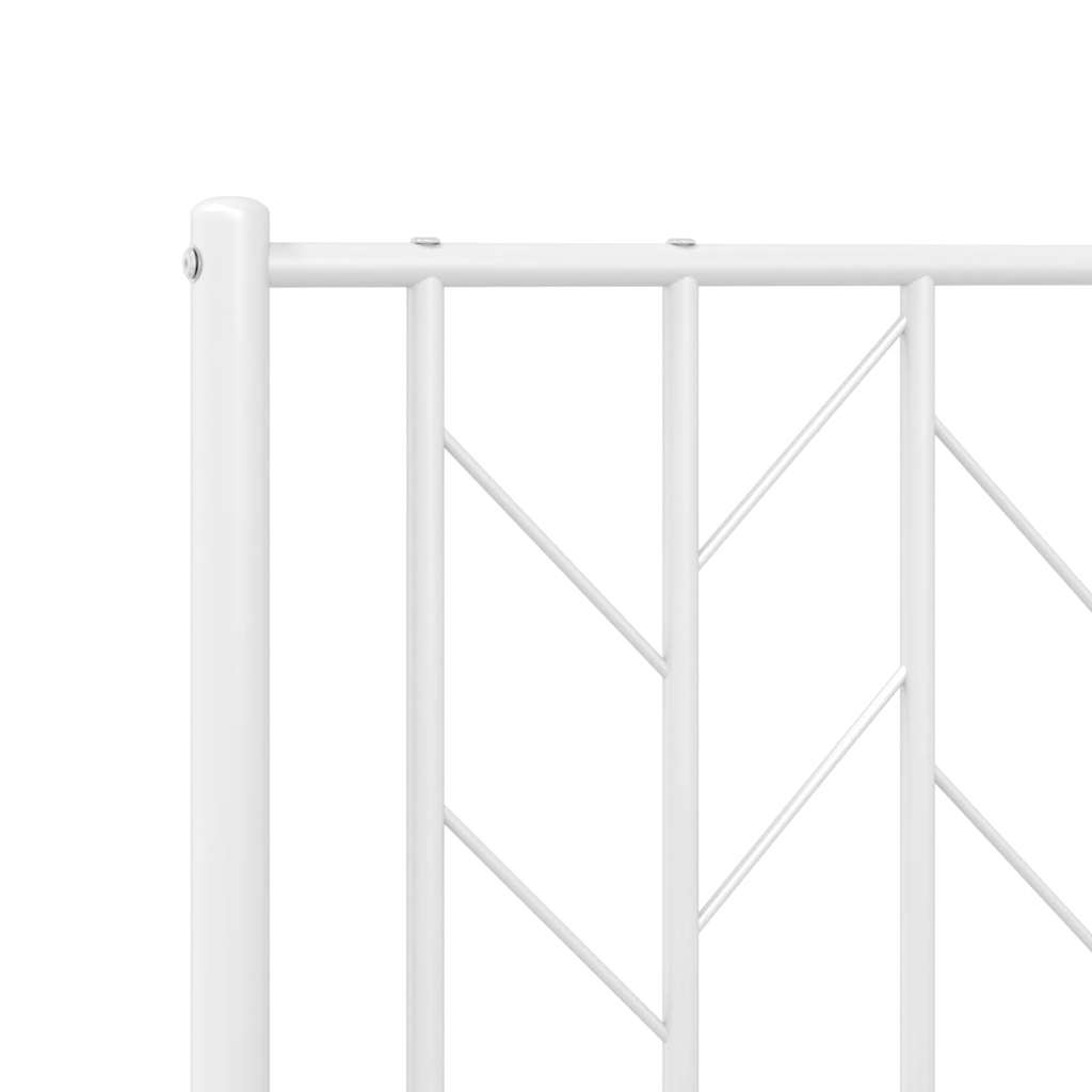 Giroletto con Testiera e Pediera Metallo Bianco 100x200 cm | homemem39