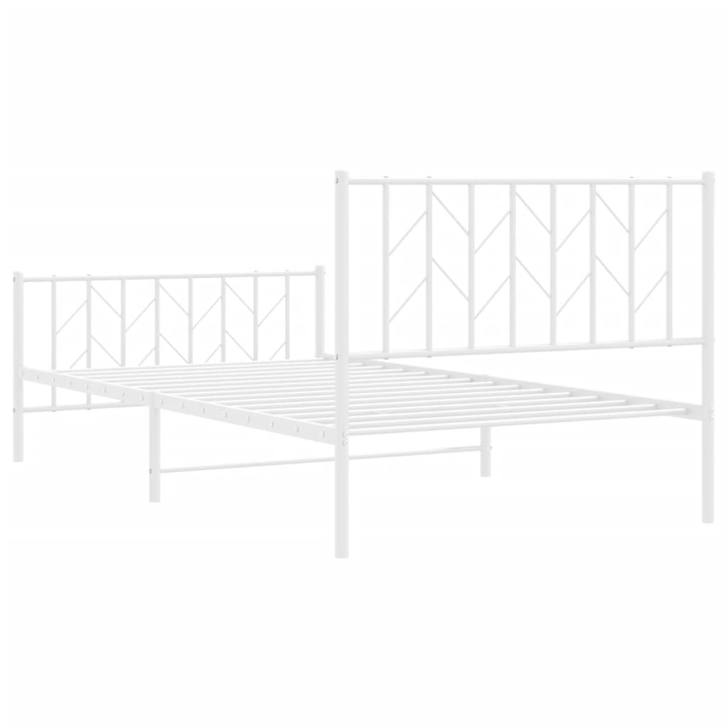Giroletto con Testiera e Pediera Metallo Bianco 107x203 cm