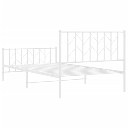 Giroletto con Testiera e Pediera Metallo Bianco 107x203 cm