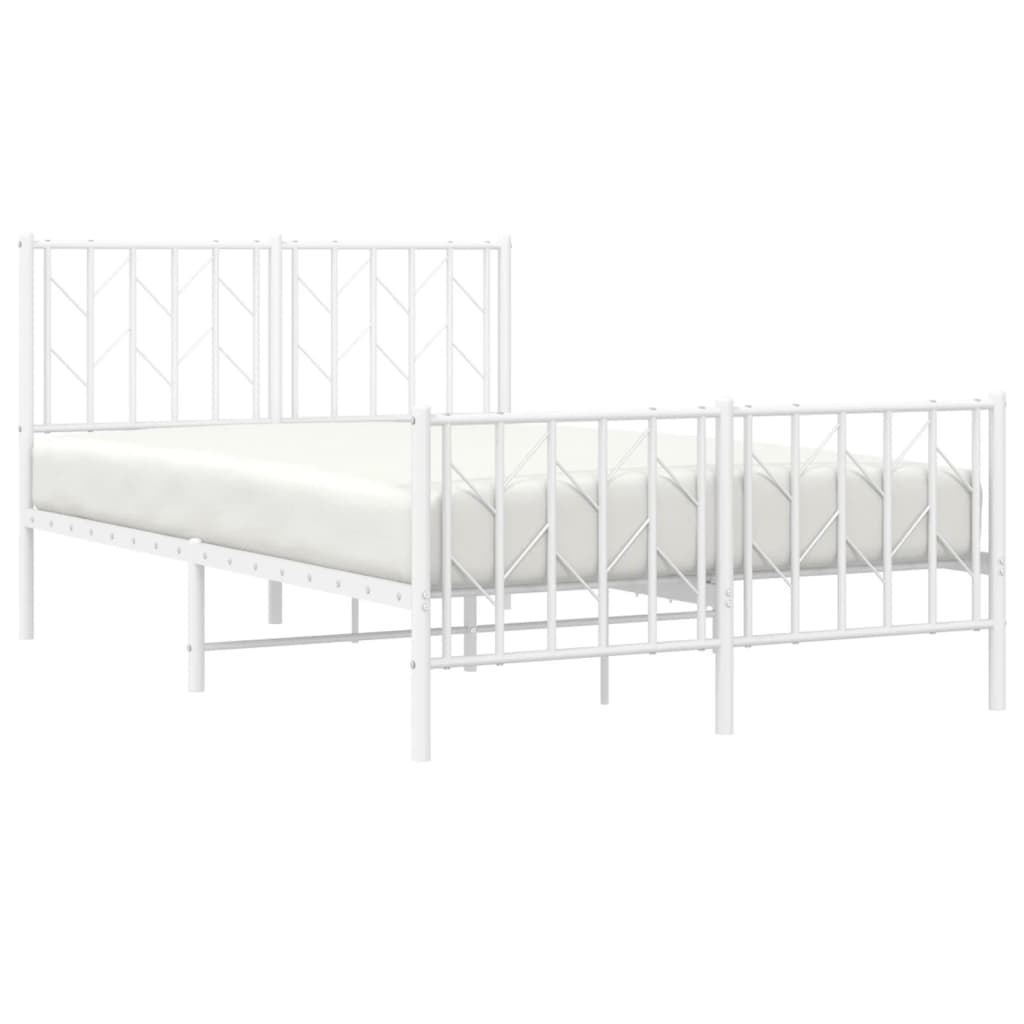 Giroletto con Testiera e Pediera Metallo Bianco 120x190 cm