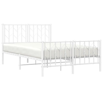 Giroletto con Testiera e Pediera Metallo Bianco 120x190 cm