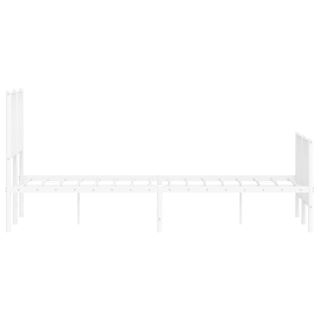 Giroletto con Testiera e Pediera Metallo Bianco 120x190 cm