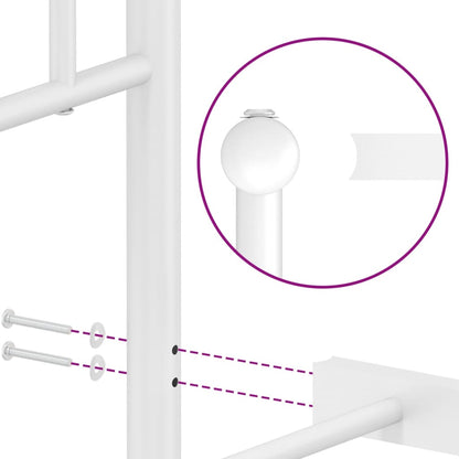 Giroletto con Testiera e Pediera Metallo Bianco 120x190 cm - homemem39