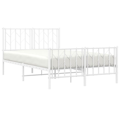 Giroletto con Testiera e Pediera Metallo Bianco 120x200 cm