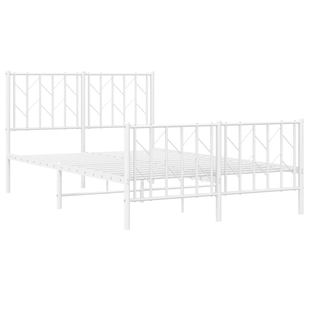 Giroletto con Testiera e Pediera Metallo Bianco 120x200 cm
