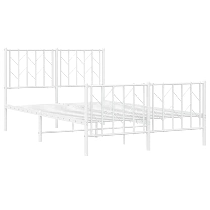 Giroletto con Testiera e Pediera Metallo Bianco 120x200 cm