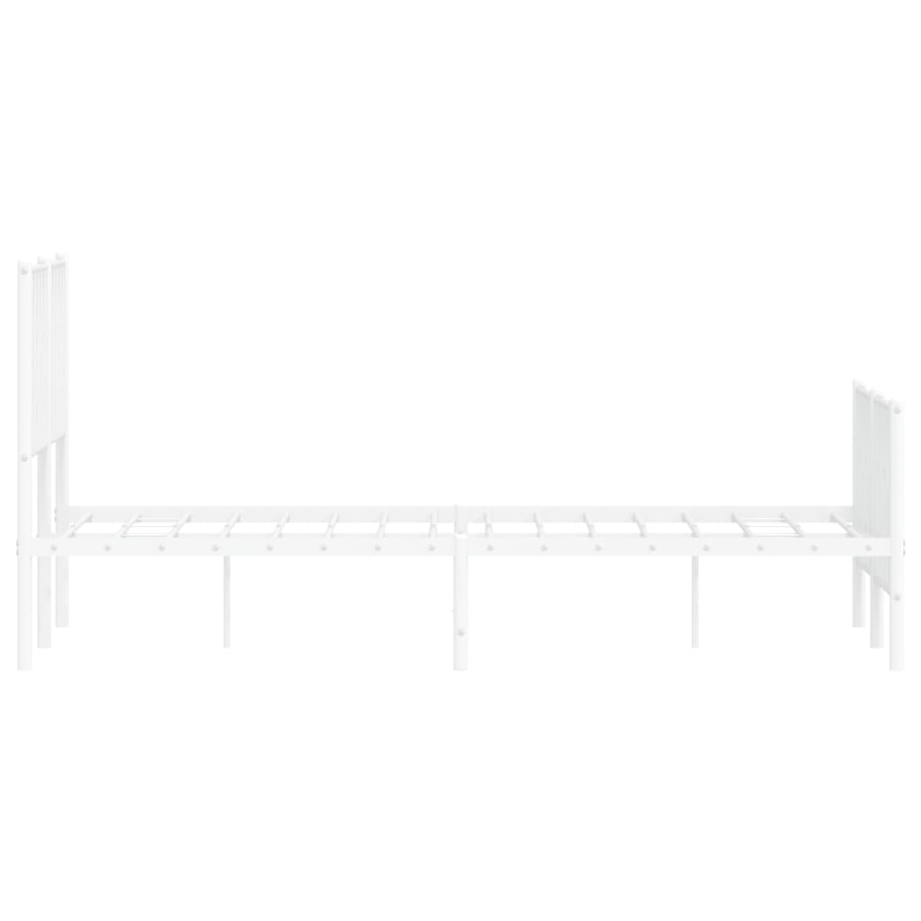 Giroletto con Testiera e Pediera Metallo Bianco 120x200 cm