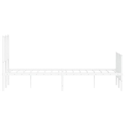 Giroletto con Testiera e Pediera Metallo Bianco 120x200 cm