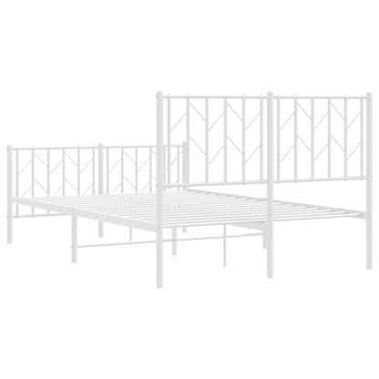 Giroletto con Testiera e Pediera Metallo Bianco 120x200 cm