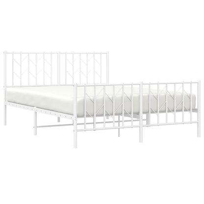 Giroletto con Testiera e Pediera Metallo Bianco 135x190 cm