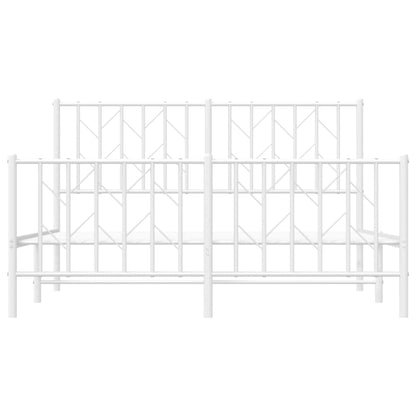 Giroletto con Testiera e Pediera Metallo Bianco 135x190 cm