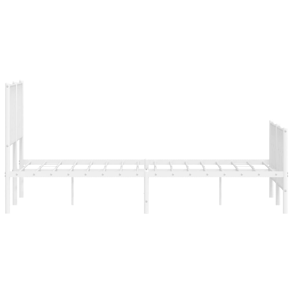 Giroletto con Testiera e Pediera Metallo Bianco 135x190 cm