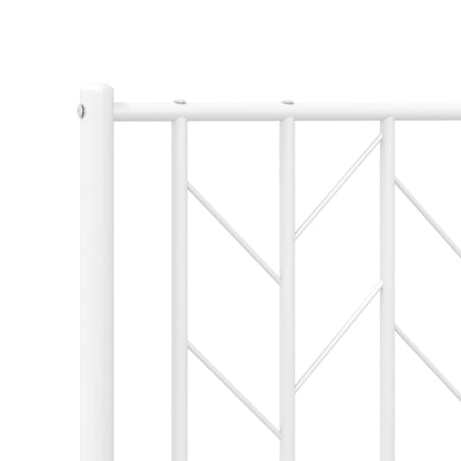 Giroletto con Testiera e Pediera Metallo Bianco 135x190 cm