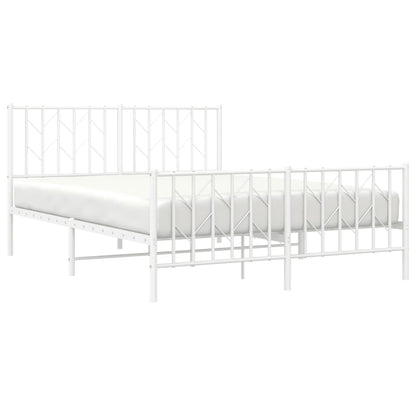 Giroletto con Testiera e Pediera Metallo Bianco 140x190 cm