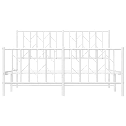 Giroletto con Testiera e Pediera Metallo Bianco 140x200 cm