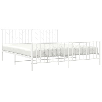 Giroletto con Testiera e Pediera Metallo Bianco 183x213 cm | homemem39