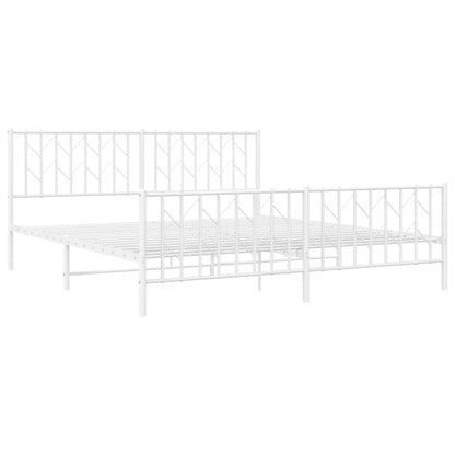 Giroletto con Testiera e Pediera Metallo Bianco 183x213 cm