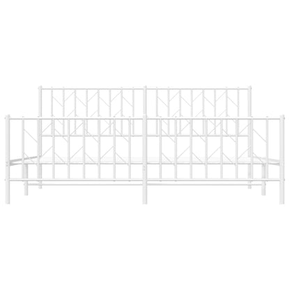 Giroletto con Testiera e Pediera Metallo Bianco 183x213 cm | homemem39