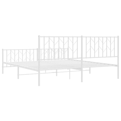 Giroletto con Testiera e Pediera Metallo Bianco 183x213 cm | homemem39