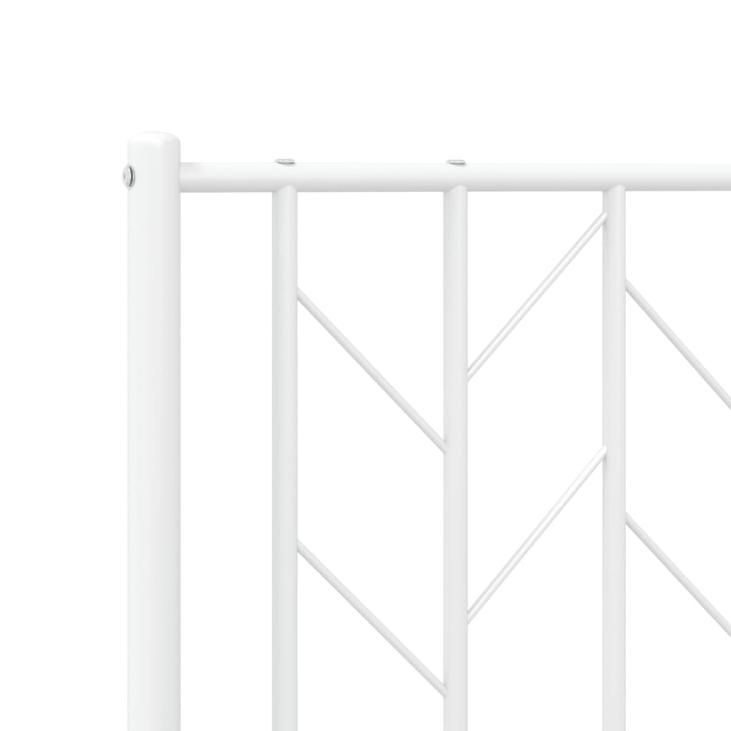 Giroletto con Testiera e Pediera Metallo Bianco 183x213 cm | homemem39