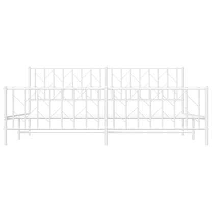 Giroletto con Testiera e Pediera Metallo Bianco 200x200 cm | homemem39