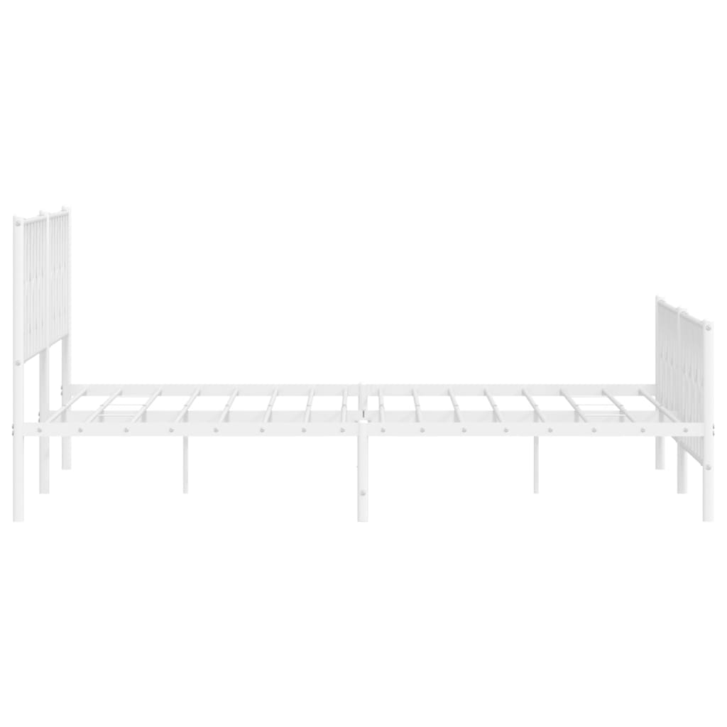 Giroletto con Testiera e Pediera Metallo Bianco 200x200 cm | homemem39