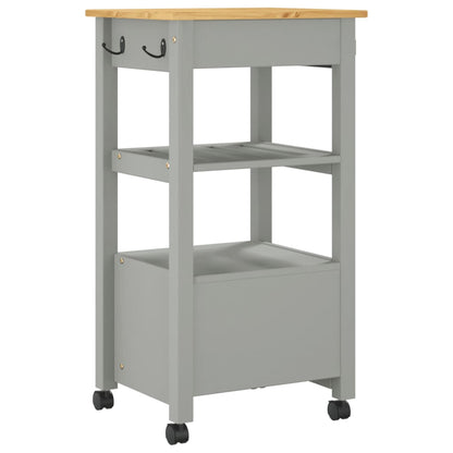 Carrello da Cucina MONZA 48x40x90 cm in Legno Massello di Pino - homemem39