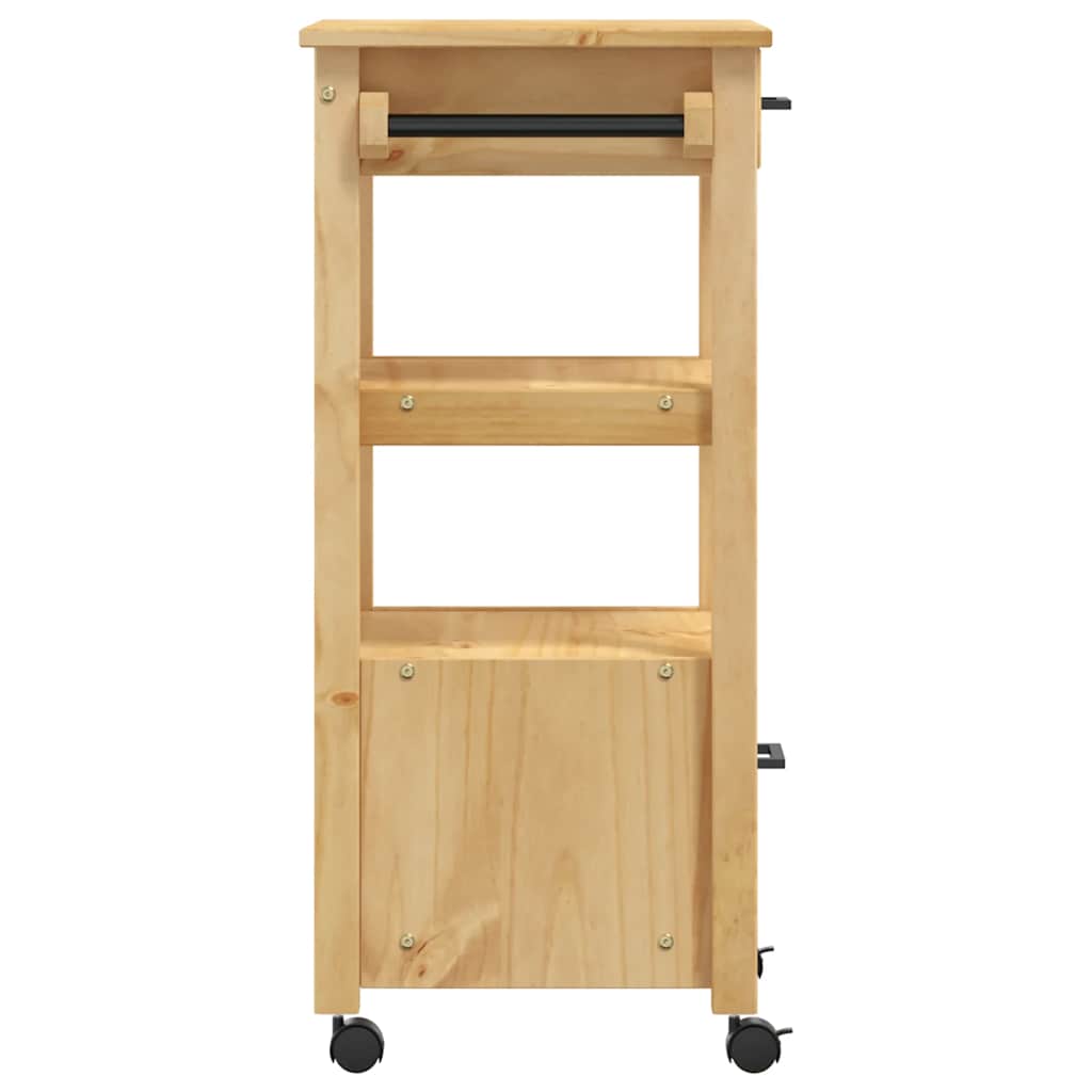 Carrello da Cucina MONZA 48x40x88,5 cm in Legno Massello di Pino