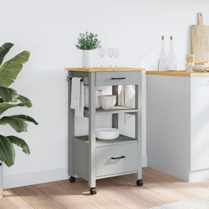 Carrello da Cucina MONZA 48x40x90 cm in Legno Massello di Pino - homemem39