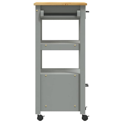 Carrello da Cucina MONZA 48x40x90 cm in Legno Massello di Pino - homemem39