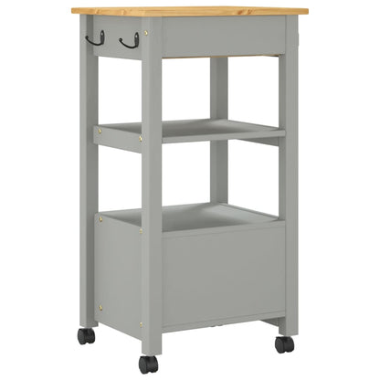 Carrello da Cucina MONZA 48x40x90 cm in Legno Massello di Pino - homemem39