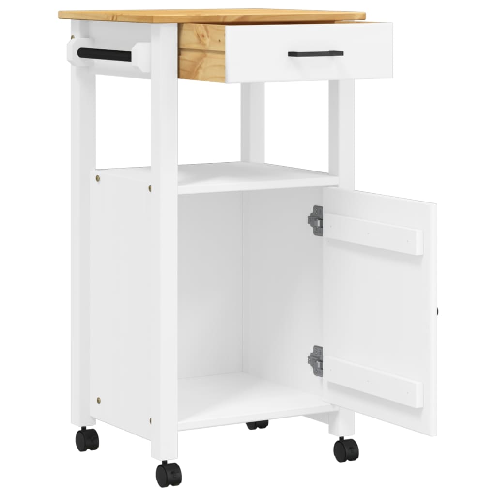 Carrello da Cucina MONZA 48x40x90 cm in Legno Massello di Pino