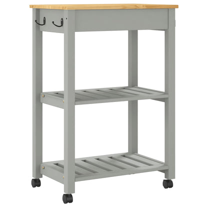 Carrello da Cucina MONZA 60x40x90 cm in Legno Massello di Pino - homemem39