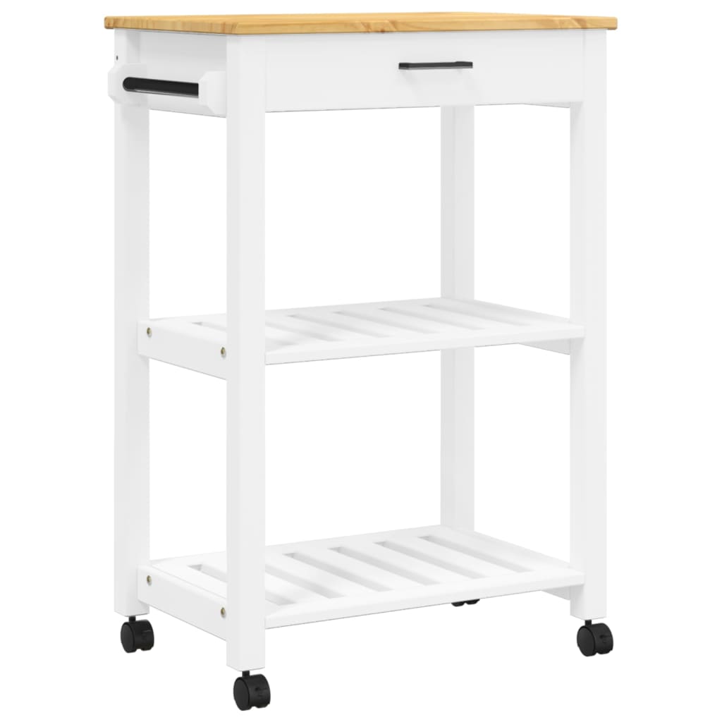 Carrello da Cucina MONZA 60x40x90 cm in Legno Massello di Pino - homemem39
