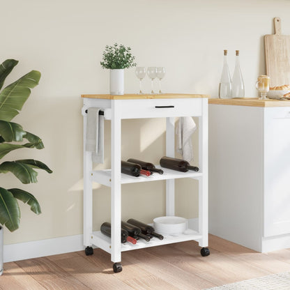 Carrello da Cucina MONZA 60x40x90 cm in Legno Massello di Pino - homemem39
