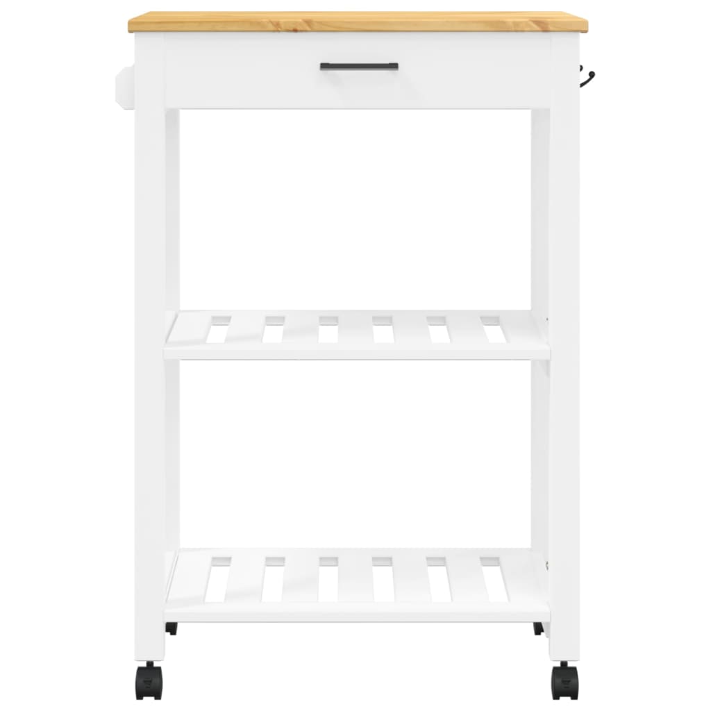 Carrello da Cucina MONZA 60x40x90 cm in Legno Massello di Pino - homemem39