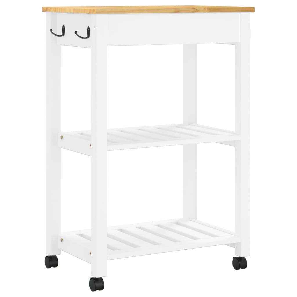 Carrello da Cucina MONZA 60x40x90 cm in Legno Massello di Pino - homemem39
