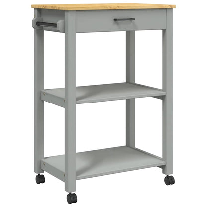 Carrello da Cucina MONZA 60x40x88,5 cm in Legno Massello di Pino