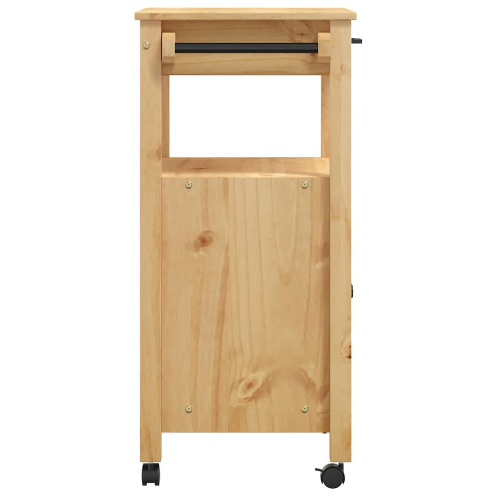 Carrello da Cucina MONZA 60x40x88,5 cm in Legno Massello di Pino