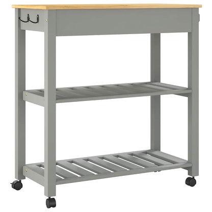 Carrello da Cucina MONZA 84x40x88,5 cm in Legno Massello di Pino