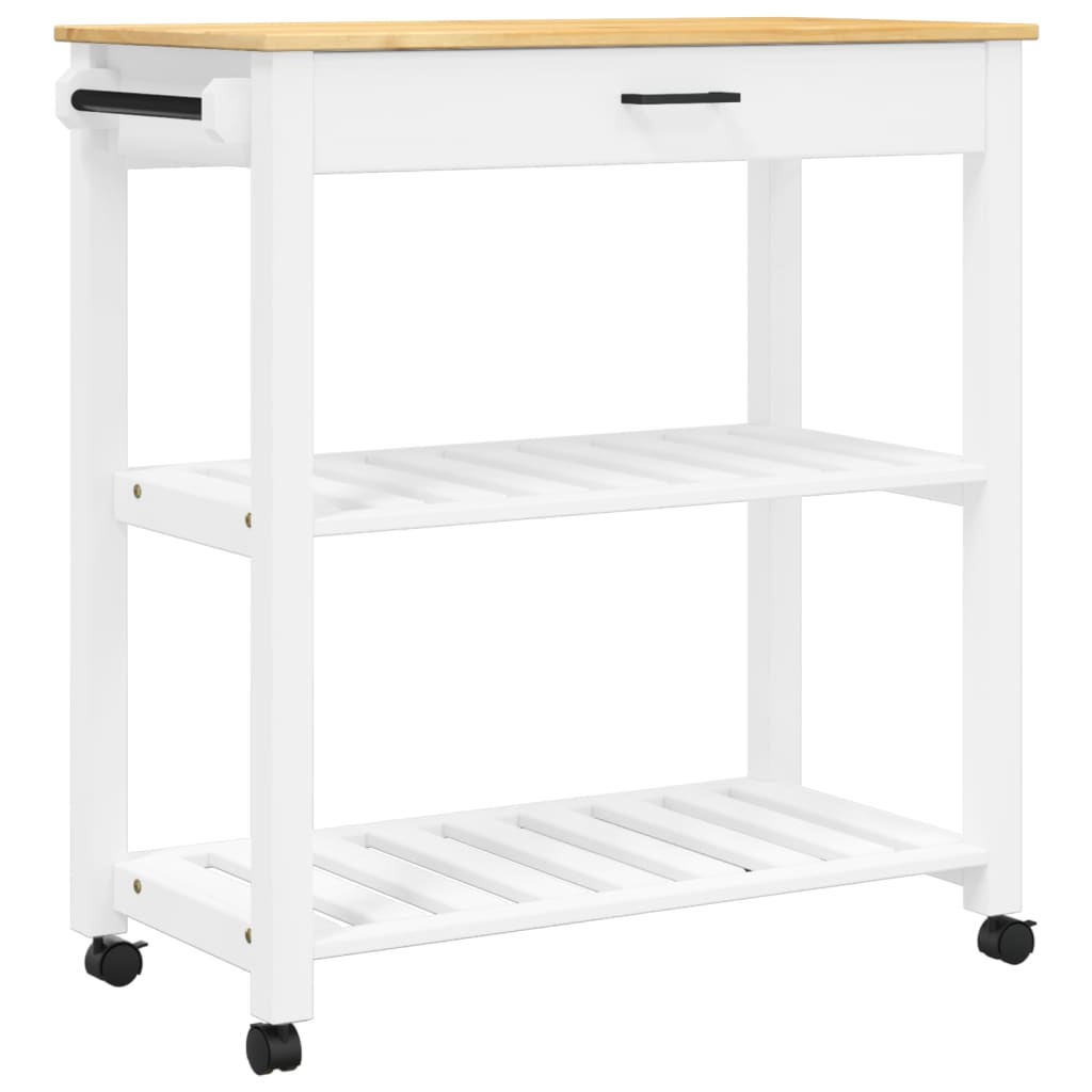 Carrello da Cucina MONZA 84x40x90 cm in Legno Massello di Pino - homemem39